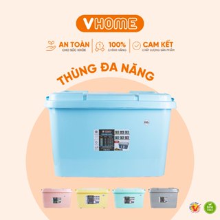 Thùng Nhựa Đựng Đồ Đa Năng 150L Có Bánh Xe, Có Nắp Đậy Kín, Chố Cài Chắc, Nhựa VĨ HƯNG