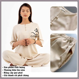 Quần Áo Ngồi Thiền Yoga, Đi Lễ Chùa Cao Cấp, Cắt May Thủ Công ZAMBALA - Tâm Viên - Chìa Khóa Song Khuy