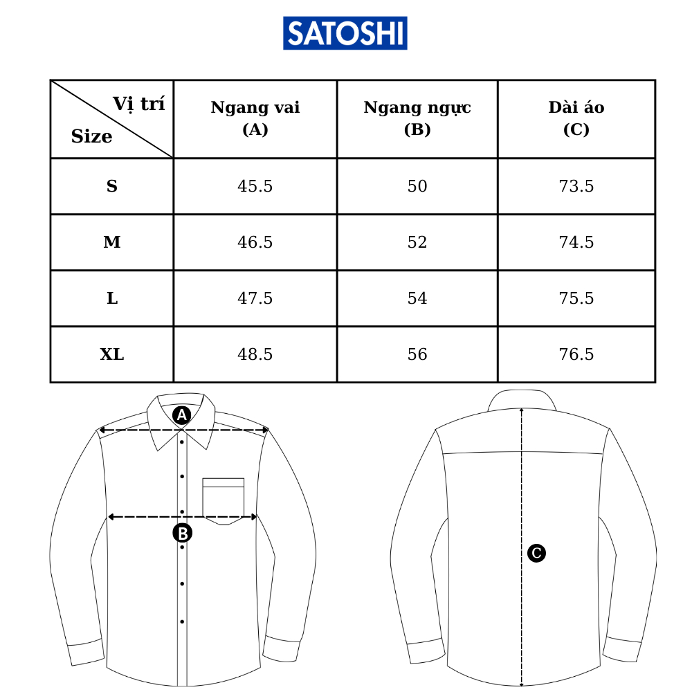 Áo sơ mi nam Satoshi 23AM007 tay dài nhiều màu chất cotton thấm hút mồ hôi tốt