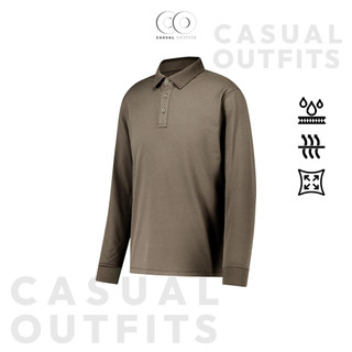  Áo polo nam dài tay Andar chất liệu thun polyester co giãn, thoáng khí - Màu nâu nhạt