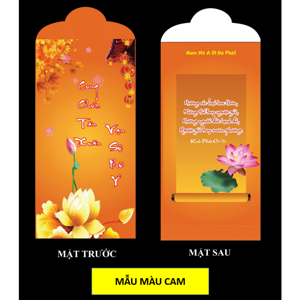 Set 10 Bao Lì Xì Tết Phật giáo - Cúng dường, lì xì rất trang nghiêm ý nghĩa