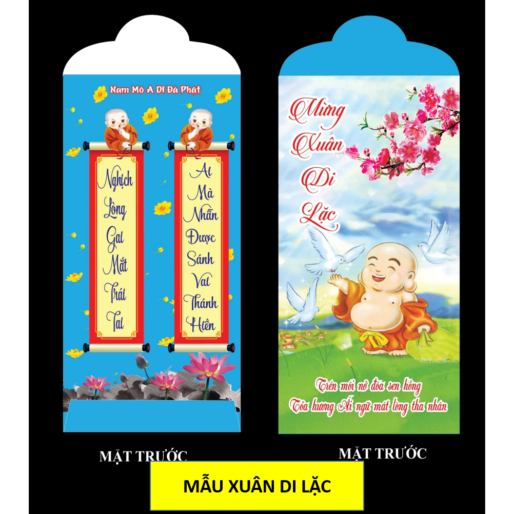 Set 10 Bao Lì Xì Tết Phật giáo - Cúng dường, lì xì rất trang nghiêm ý nghĩa