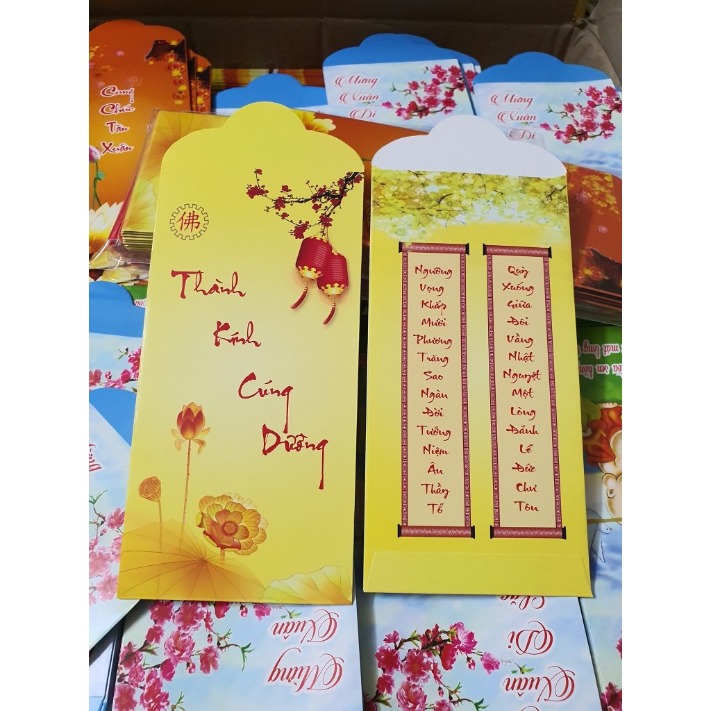 Set 10 Bao Lì Xì Tết Phật giáo - Cúng dường, lì xì rất trang nghiêm ý nghĩa