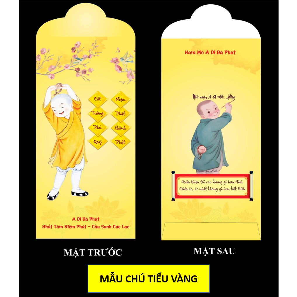 Set 10 Bao Lì Xì Tết Phật giáo - Cúng dường, lì xì rất trang nghiêm ý nghĩa