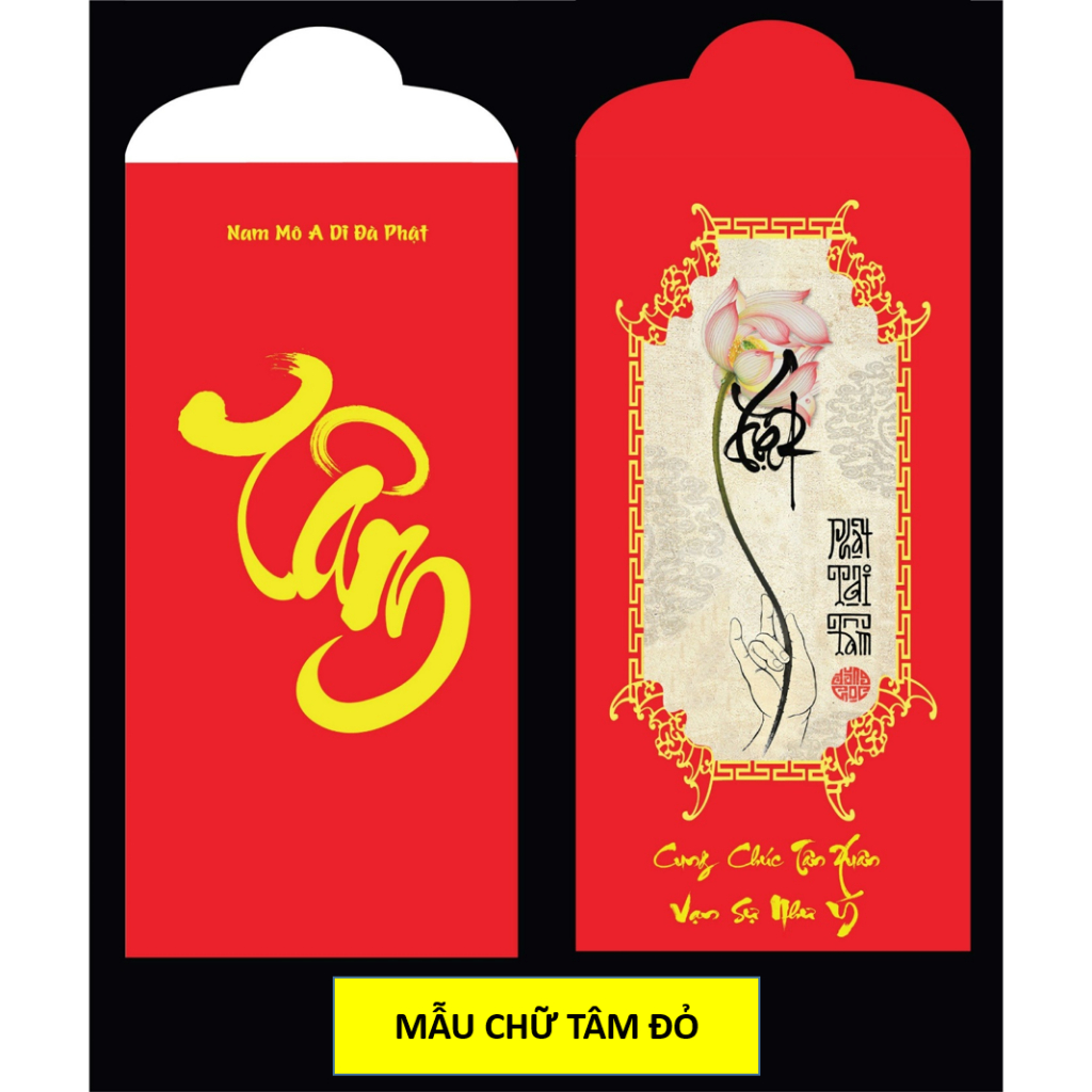 Set 10 Bao Lì Xì Tết Phật giáo - Cúng dường, lì xì rất trang nghiêm ý nghĩa