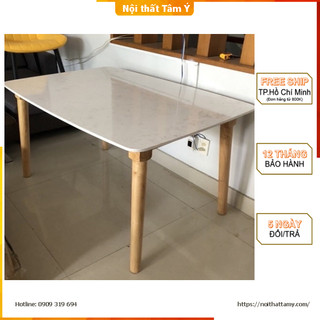 Bàn ăn mặt đá trắng ✌FREE SHIP HCM✌ Bàn ăn Cao cấp Thương hiệu Nội Thất Tâm Ý