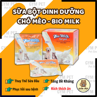  Bio Milk Sữa Bột Cho Chó Mèo - Thay Thế Sữa Mẹ Tăng Đề Kháng Miễn Dịch Cho Chó Mèo Con - BioMilk gói 100gr 