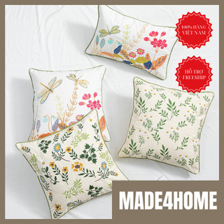Vỏ gối vải poly in thêu Aloisia Made4Home size 45*45cm