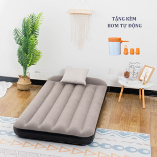 Đệm hơi nệm hơi gấp gọn văn phòng tự bơm Giường hơi tự phồng giường bơm hơi tự động phủ lớp nỉ (kèm máy bơm hơi tự động)