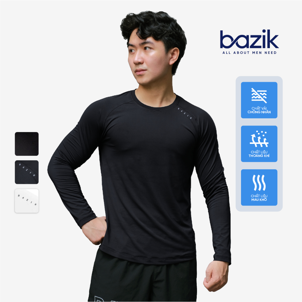 Áo Thun Dài Tay Nam  BAZIK Relax Fit co giãn 4 chiều, vận động thoải mái, giữ nhiệt tốt