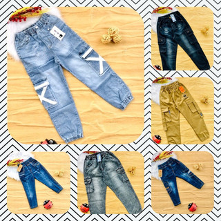 🚑 Quần jean dài co giãn bé trai 17-75kg