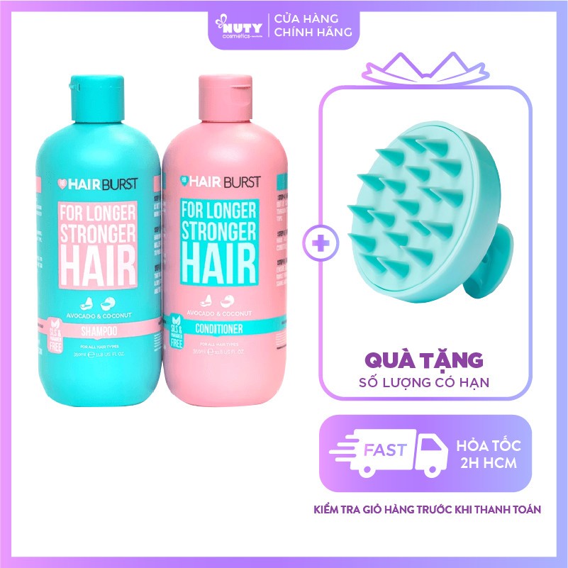 Bộ Dầu Gội & Dầu Xả Hairburst Shampoo & Conditioner For Longer Stronger Hair (2x350ml)