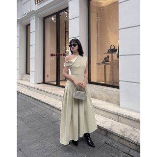 COEM | Đầm Lệch Vai Dáng Dài Midi Màu Nude | MING DRESS