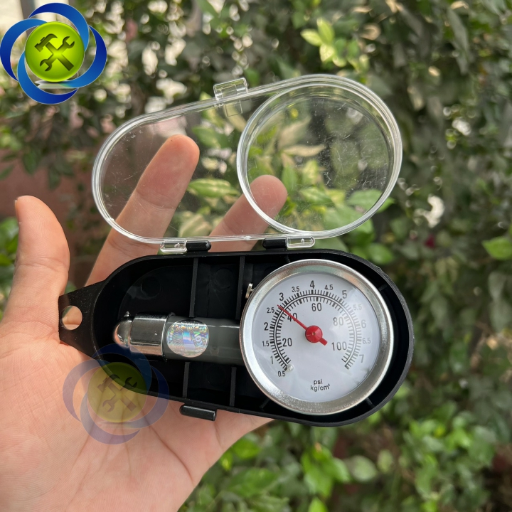 Đồng hồ đo áp suất lốp oto - xe máy có hộp đựng