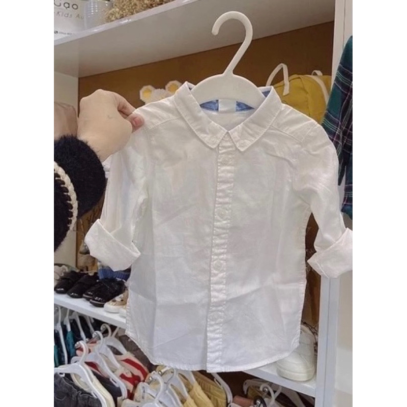 Áo Sơ mi trắng trơn HM US/CN sz từ 4-6m đến 3-4y