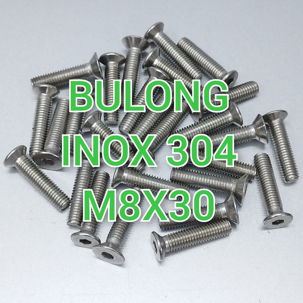 Bulong (bu lông, bù lon) Inox 304 M8x30 đầu lục giác âm (gói 10 con) hàng bãi Nhật