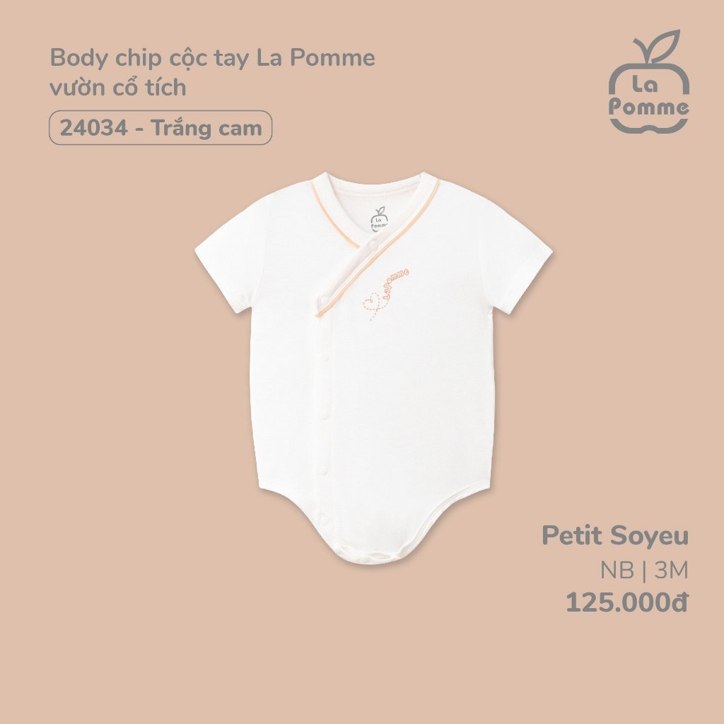 Bộ Bodychip dài tay La pomme cho bé 0months - 6months