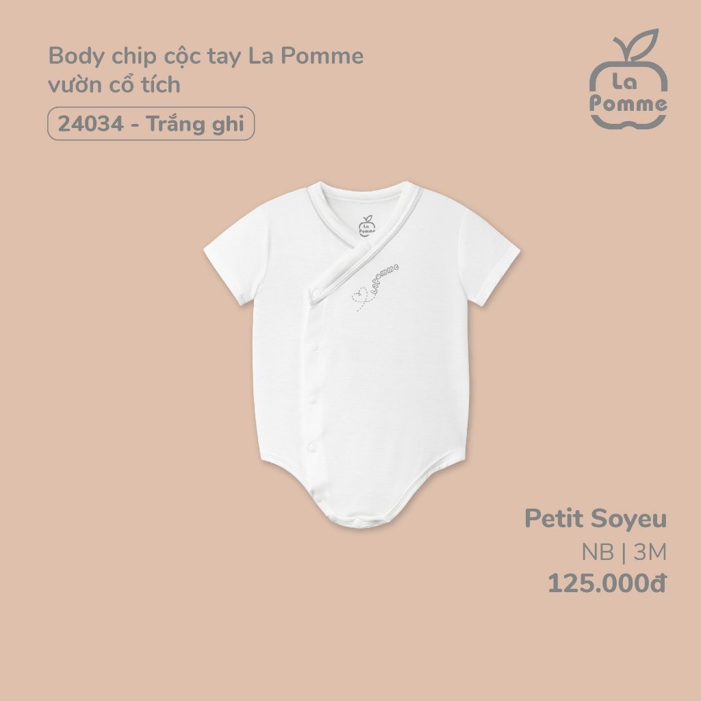 Bộ Bodychip dài tay La pomme cho bé 0months - 6months