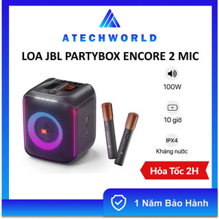 Loa chống nước jbl partybox encore 2 mic không dây - hàng chính hãng - bh 1 năm - có xuất vat
