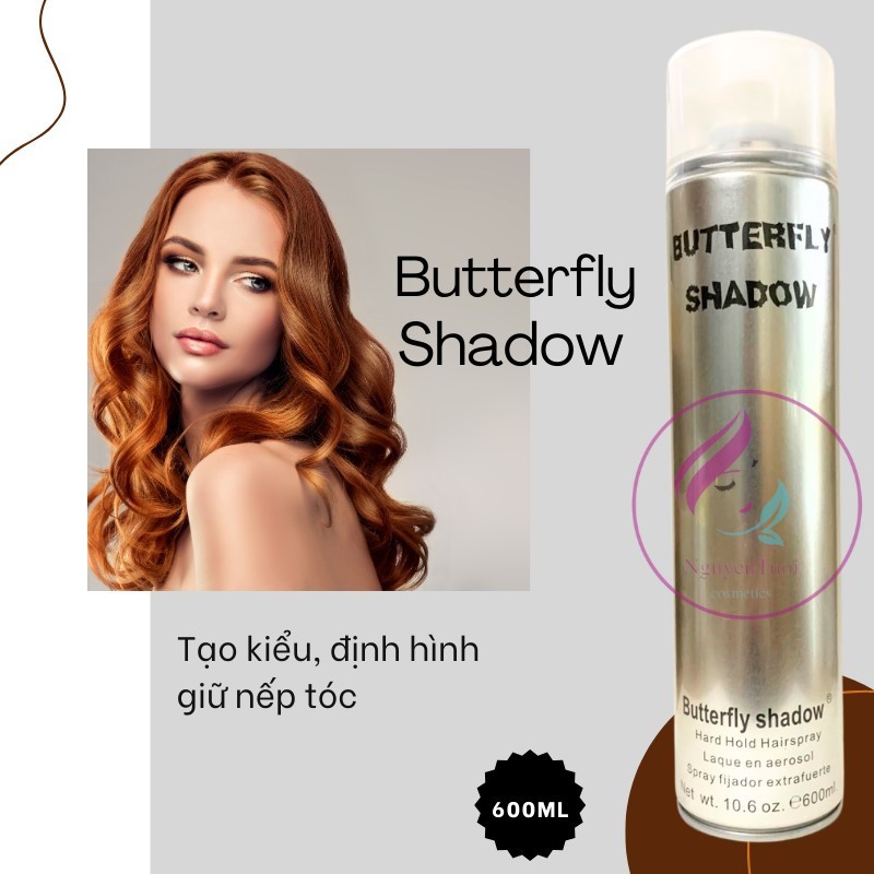 Gôm xịt tóc Butterfly Shadow  600ml