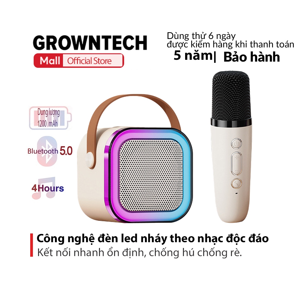 Loa bluetooth karaoke mini chính hãng CR X172 dòng 2023 cao cấp đèn led 7 màu âm thanh hay bass mạnh