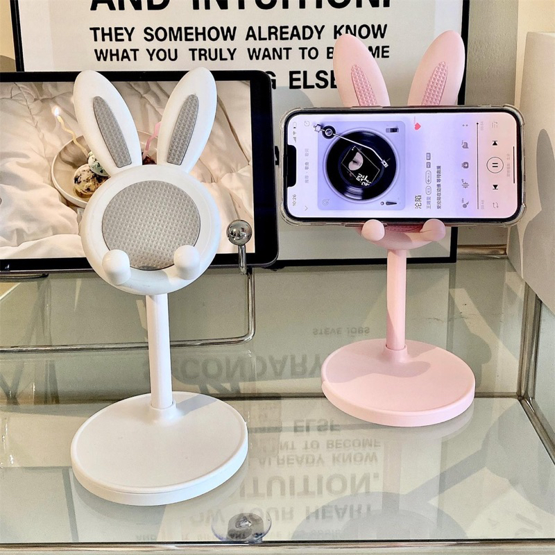 Giá Đỡ Điện Thoại, Ipad Hình Tai Thỏ Màu Sắc Pastel