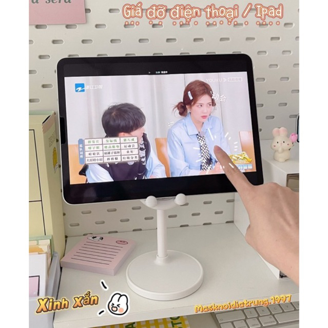 Giá Đỡ Điện Thoại, Ipad Hình Tai Thỏ Màu Sắc Pastel