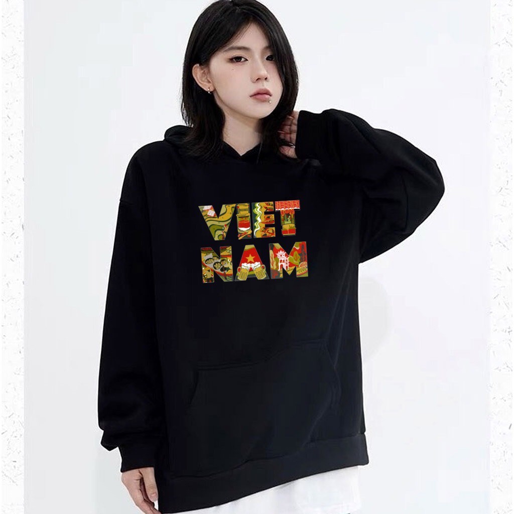 Áo hoodie nỉ Hà Nội nam nữ form rộng, áo nỉ mũ 2 lớp, mùa đông unisex vải cotton dày dặn