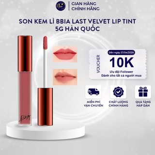 Son kem lì Bbia Last Velvet Lip Tint 5g Hàn Quốc