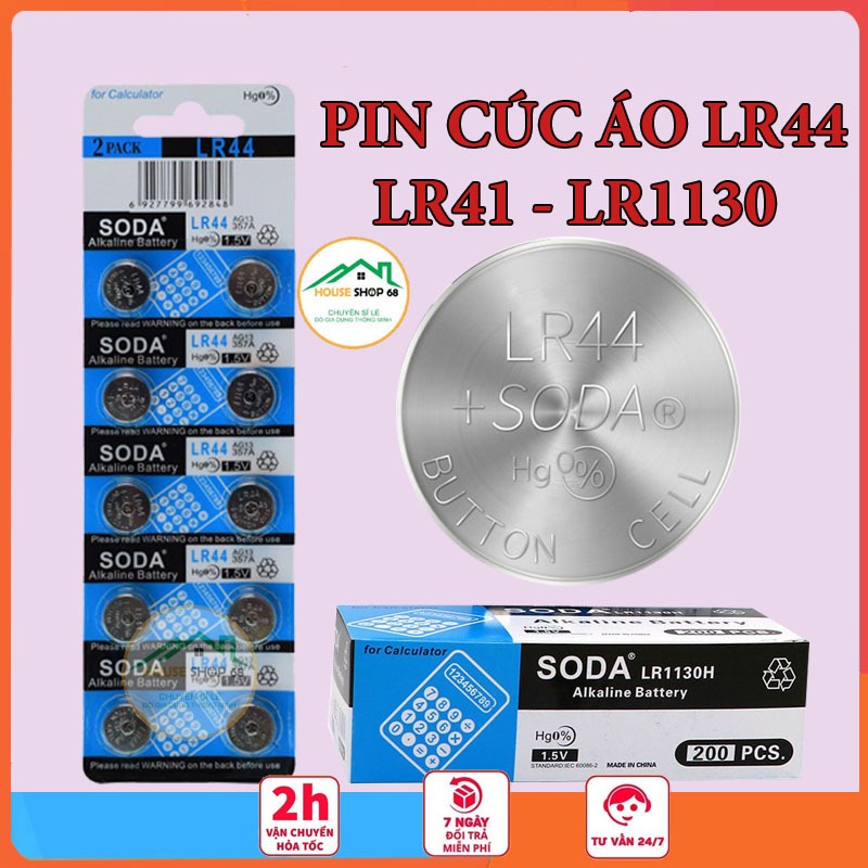 Pin Cúc Áo AG13 LR44 - AG3 LR41 - AG10 LR1130 Dung Lượng 1.5V, Thay Pin Cho Các Loại Đồng Hồ Đeo Tay
