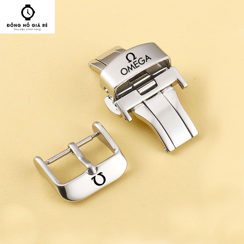 Khoá Khóa Bướm Bảo Vệ Dây Da Cho Đồng Hồ Logo OMEGA Đủ Size Nam Nữ