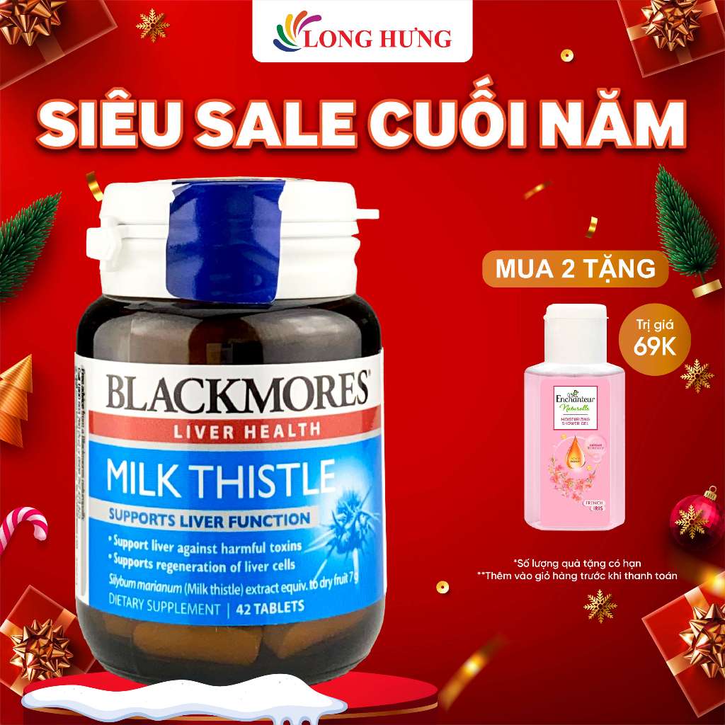 Viên uống Blackmores Milk Thistle hỗ trợ thải độc gan (42 viên)