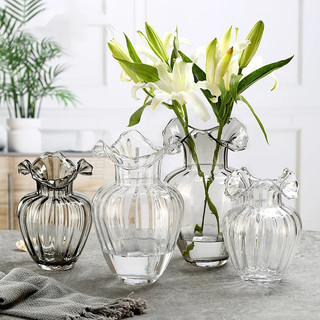 Lọ hoa thủy tinh/ bình cắm hoa TÁO TRUNG miệng eo cắm hoa dễ, decor sự kiện xinh xắn