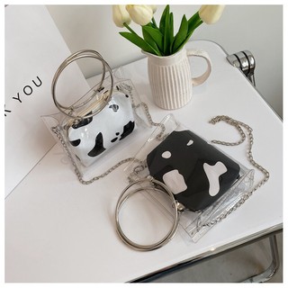Túi Xách Nữ, Túi Cầm Tay Trong Suốt, Họa Tiết Bò Sữa Thời Trang Cao Cấp - BAG24