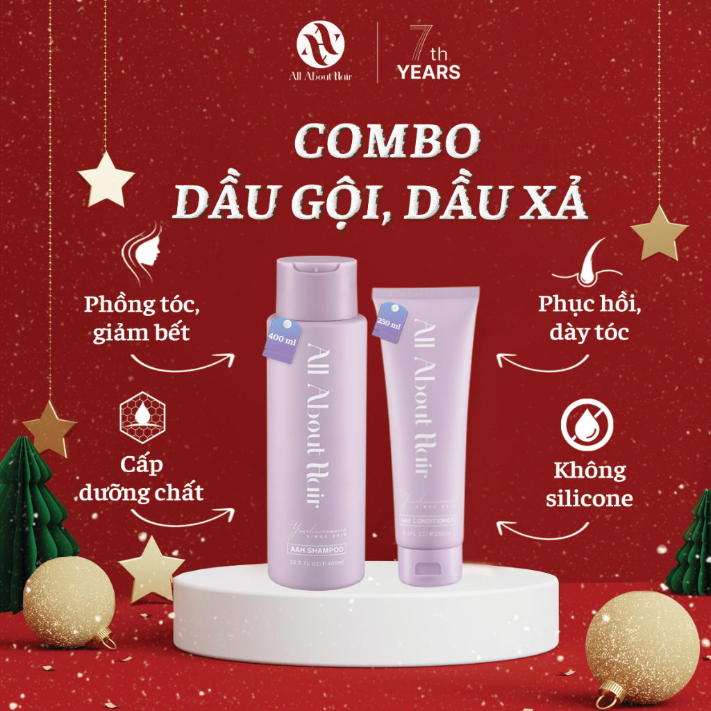 Combo 2SP Dầu Gội & Dầu Xả AAH All About Hair - Shampoo & Conditioner