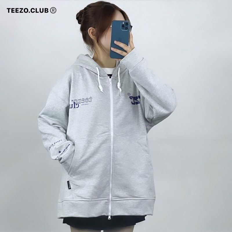 Áo Hoodie Zip TZC Basic #02 Form Unisex/ Pepper Gray - TEEZO.CLUB