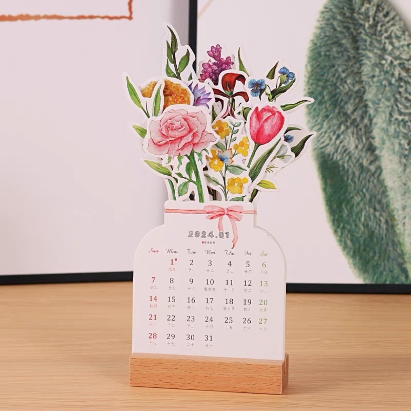 Lịch để bàn mini 2024 nhiều mẫu GO HOME sáng tạo dễ thương,làm đồ trang trí,lịch notepad bàn làm việc,bàn học,quà tặng