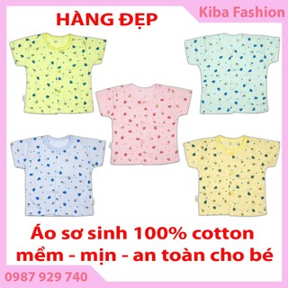 Combo 10 Áo cộc Tay HOA cho bé trai bé gái sơ sinh từ 2-8kg 10ACTH- đồ cho trẻ sơ sinh, áo cộc tay cho bé