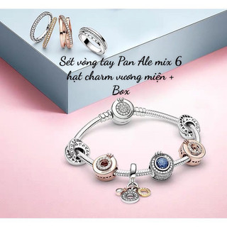 COMBO BỘ VÒNG TAY PAN ALE MIX 6 HẠT CHARM VƯƠNG MIỆN HÀNG CAO CẤP