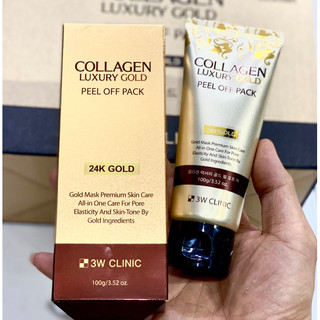 Mặt nạ lột collagen và tinh chất vàng 24k 3w clinic collagen & luxury gold peel off pack 100g 3w luxury