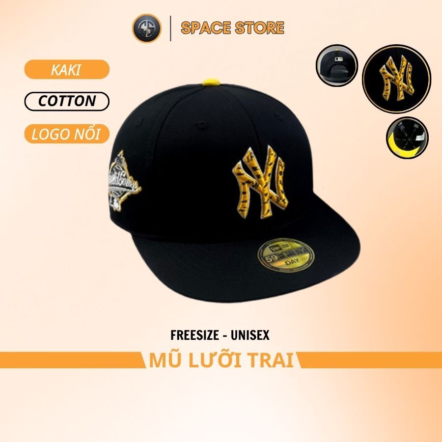 Mũ Snapback MLB màu đen thêu Logo nổi NY,Nón Snapback NY siêu HOT, Full hộp