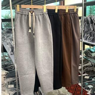 Quần Baggy Umi Nỉ Cạp Chun Phối Dây Rút Túi Chéo có tag trang trí -ML01