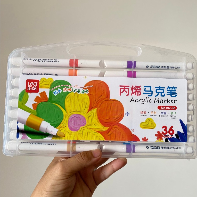Set 60 Bút màu ACRYLIC Marker ĐẦU NHỌN CHỐNG THẤM NƯỚC Không Bị Nhoè Có Thể Vẽ Lên Vật Nhẵn, lau được khi dính lên tay