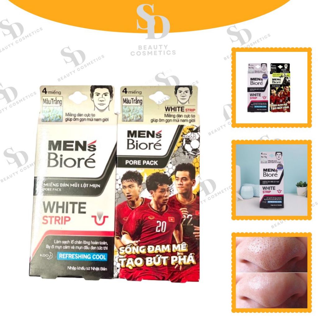 Miếng Dán Mũi Lột Mụn Biore Mát Lạnh Cho Nam (Hộp 4 Miếng) - Shop giao vỏ hộp ngẫu nhiên
