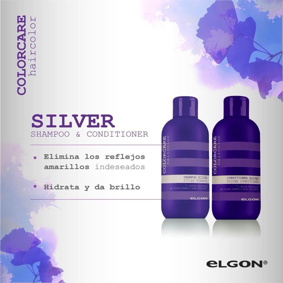 Dầu gội xả tím khử vàng Elgon Colorcare Silver 300ML, dành cho tóc tẩy