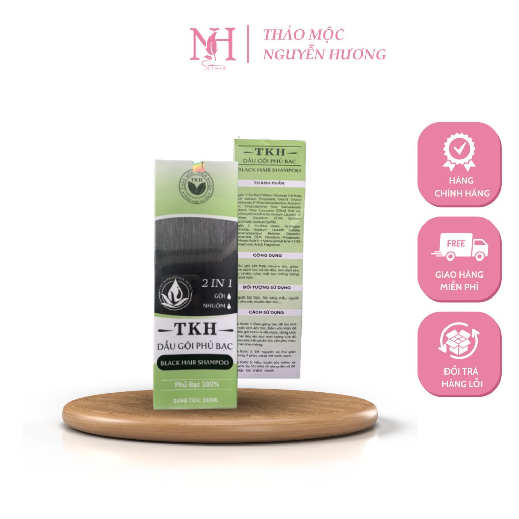 Dầu Gội Phủ Bạc Trần Kim Huyền Làm Tóc Đen Bóng Mềm Mượt Hàng Chính Hãng