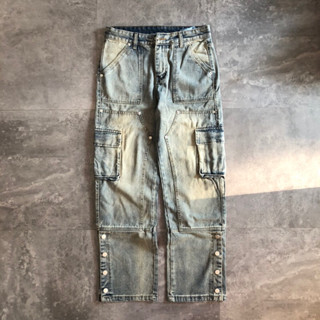  Quần jeans túi hộp Double Knee Cúc Bấm B738 DC x BuiVintage  vải denim cao cấp phom đẹp. 