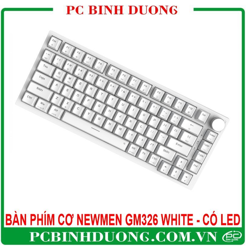 Bàn Phím Cơ Có Dây NEWMEN GM326 Blue/Brown Switch Màu Trắng/Xanh Có Led Rainbow