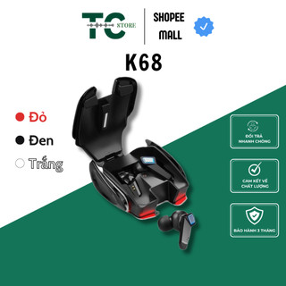 Tai Nghe Gaming Bluetooth 5.1 K68 khử ồn, có mic, nghe nhạc 6-8 tiếng, có chế độ game/ music, có kháng nước IPX5
