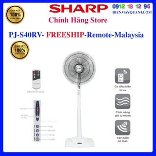 Quạt đứng sharp pj-s40rv-wh - có remote - made in malaysia